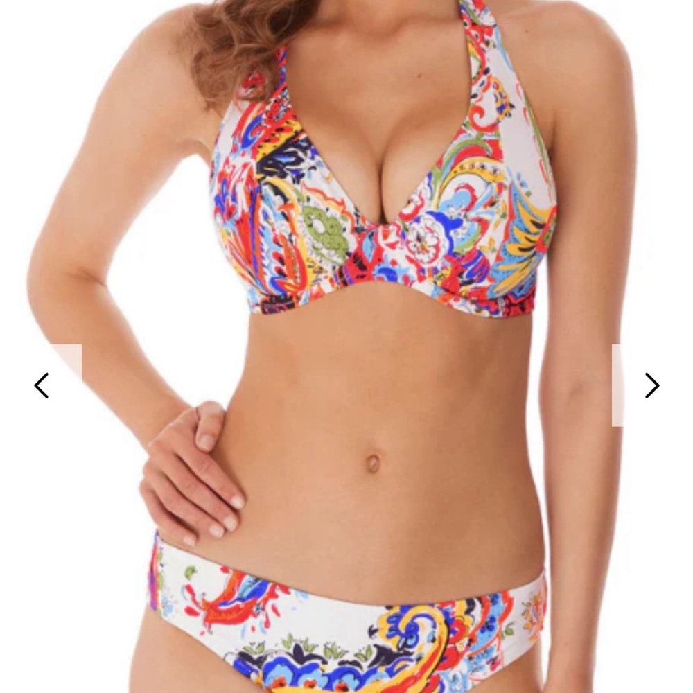 FREYA ROCOCO PAISLEY CONVERTIBLE BIKINI set XS bottom and 30D top